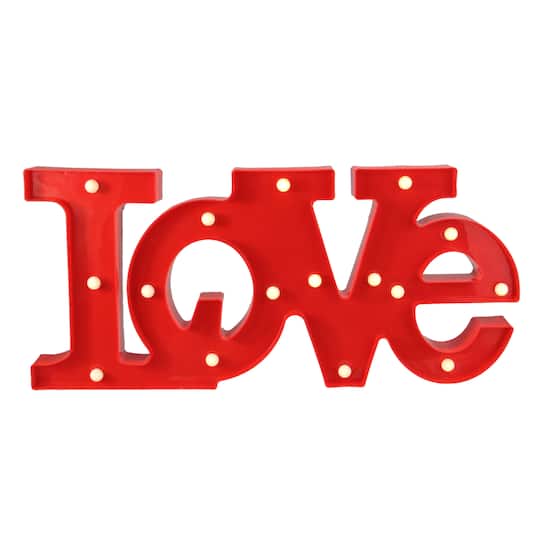 20&#x22; Red &#x27;LOVE&#x27; LED Valentine&#x27;s Day Marquee Wall Sign